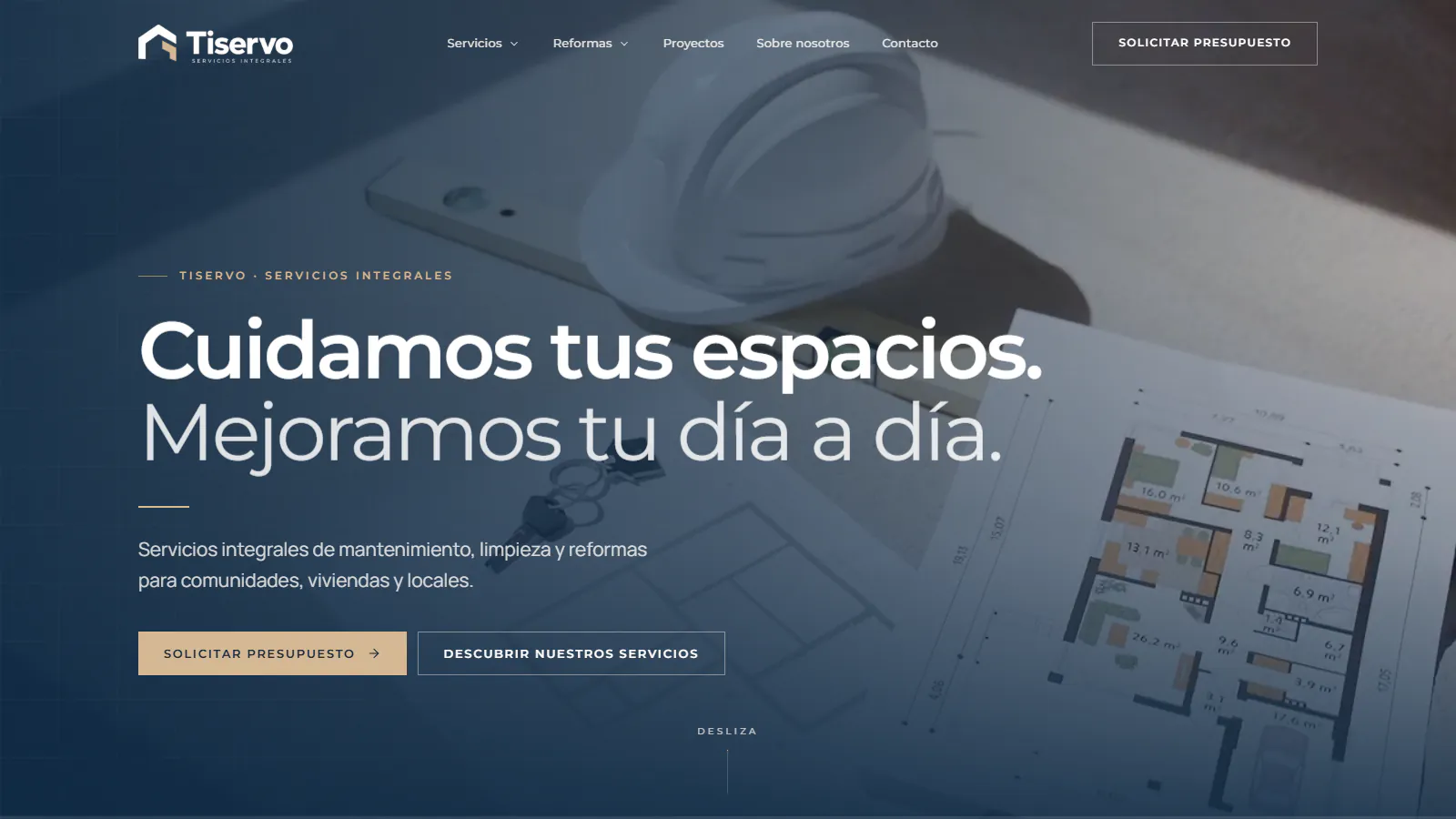 Vista actual de la web de Tiservo